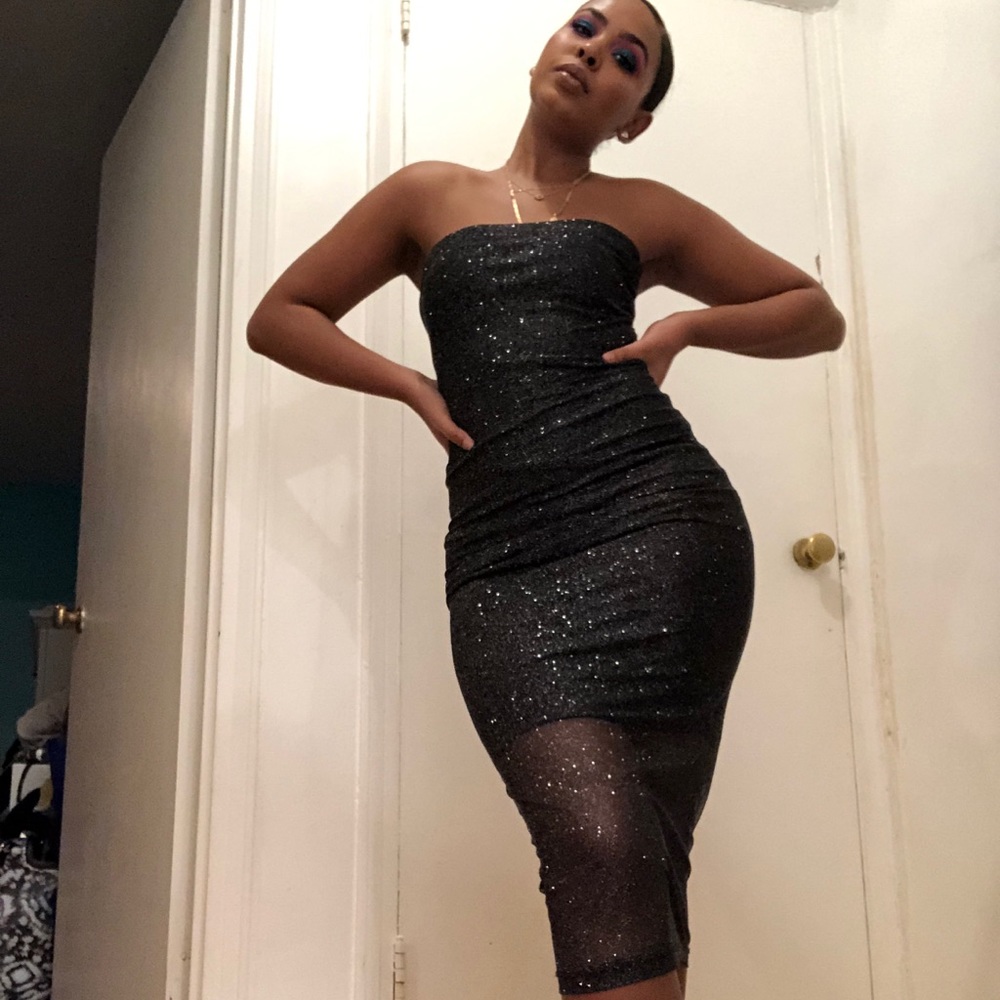 Sparkly Black Tube/ Party Dress